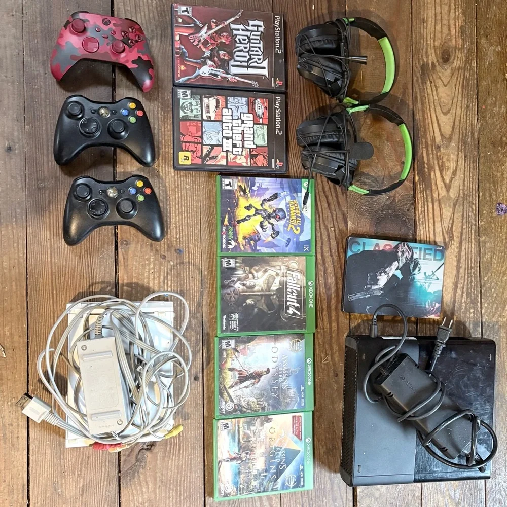 Nintendo Wii Console with White and Gray Accessories